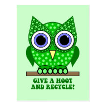 le hibou réutilisent cartes postales
