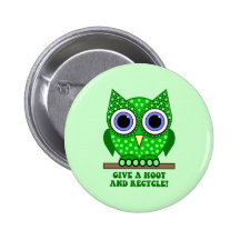 le hibou réutilisent pin's avec agrafe