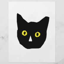le jaune noir principal de chat observe la bande d prospectus personnalisés