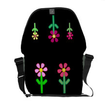 Le jaune rose fleurit le sac messenger à Rickshaw Besace