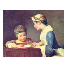 Le jeune professeur par Chardin Jean-Baptiste Simé Invitations Personnalisées