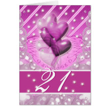 Le joyeux 21ème anniversaire monte en ballon lumin cartes de vœux