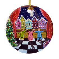 Le Joyeux Noël badine l'ornement rond d'ange