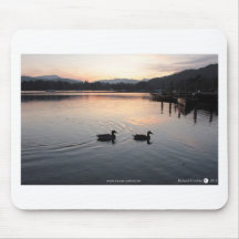 Le lac Windermere penche le coucher du soleil Tapis De Souris