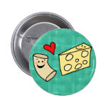 Le Mac aime le fromage, macaronis mignons drôles + Badge