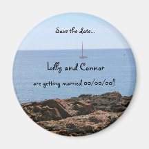 Le Maine - voilier - économies de plage la date Magnets