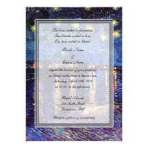 le mariage de la religion, nuit étoilée de Van Gog Invitation Personnalisable