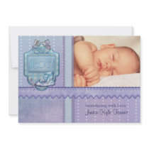 Le mauve rêve le faire-part de photo - garçon