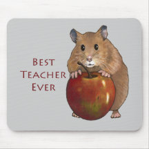 Le meilleur professeur jamais : Hamster avec Apple Tapis De Souris