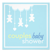 Le mobile doux de garçon couple l'invitation de ba