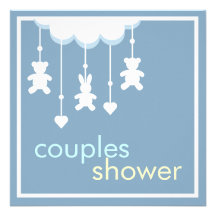 Le mobile doux de garçon couple l'invitation de ba