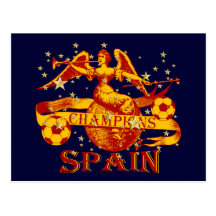 Le monde 2010 de l'Espagne soutient le football de Carte Postale