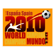 Le monde de l'Espagne soutient España 2010 Campeon Carte Postale