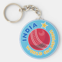le monde de l'Inde soutient la boule de cricket Porte-clé