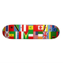 Le-MONDE-Drapeaux Plateau De Planche À Roulettes
