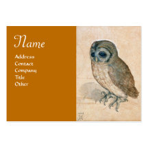 Le monogramme de HIBOU, jaune d'antiquité Cartes De Visite Personnelles