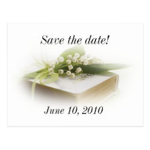 le muguet avec la carte postale de bible