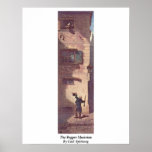 Le musicien de mendiant par Carl Spitzweg Affiches