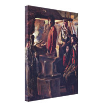 Le Nain Louis - forgeron dans son atelier Toile Tendue Sur Châssis