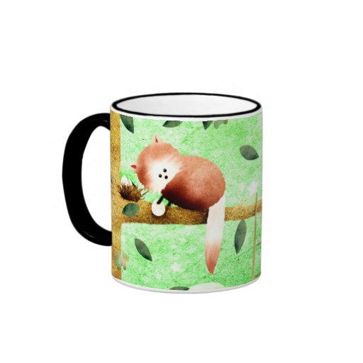 Le panda rouge est venu préparé… tasse à café