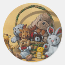 Le panier de peluches autocollants