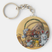 Le panier de peluches porte-clé