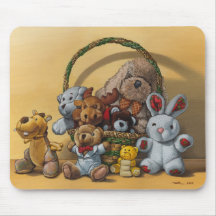 Le panier de peluches tapis de souris