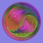 Le paon fait varier le pas de Yin Yang 2 autocollants