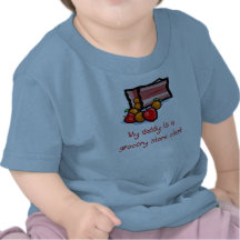 Le papa est une chemise de bébé de commis d'épicer t-shirts