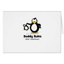 Le papa ordonne le pingouin carte de vœux