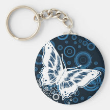 Le papillon blanc porte-clé