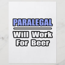 Le paralégal… travaillera pour la bière prospectus avec motif