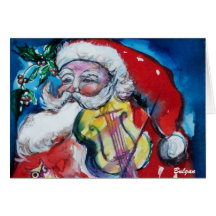 LE PÈRE NOËL AVEC LE VIOLON CARTES