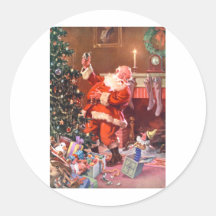 Le père noël la nuit avant Noël Autocollants