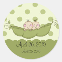 Le petit pois doux jumelle l'autocollant de baby s