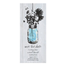 Le pot et les fleurs sauvages de maçon rustiques f invitations