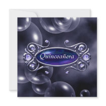Le pourpre bouillonne anniversaire de Quinceanera  Invitations