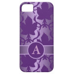 le pourpre de monogramme laisse la damassé coque iPhone 5 Case-Mate