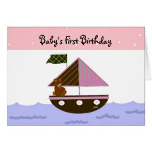 Le premier anniversaire du bébé carte de vœux