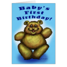 Le premier anniversaire du bébé - garçon carte