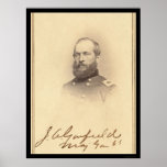 Le Président carte signée par James Garfield 1861 Poster