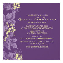 Le raisin part de l'invitation nuptiale de douche