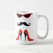 Le regard parfait en noir et rouge tasse à café
