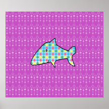 Le requin à motifs de losanges sur le pourpre boui