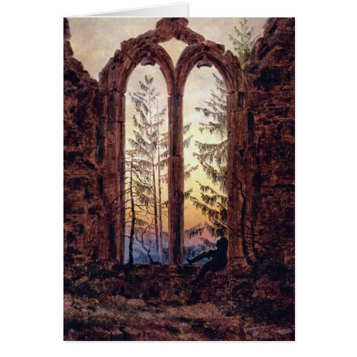 Le rêveur - ruines d'un monastère chez Oybin Carte De Vœux