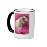 Le rose mignon de souffle de chiot couvre la tasse