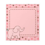 Le rose pointille le bloc - notes d'éléphant bloc-notes mémo