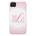 Le rose pointille le cas de monogramme coque Case-Mate iPhone 4