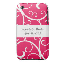 Le rose tourbillonne des faveurs de mariage coque Case-Mate iPhone 3