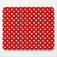 Le rouge avec le blanc pointille Mousepad Tapis De Souris